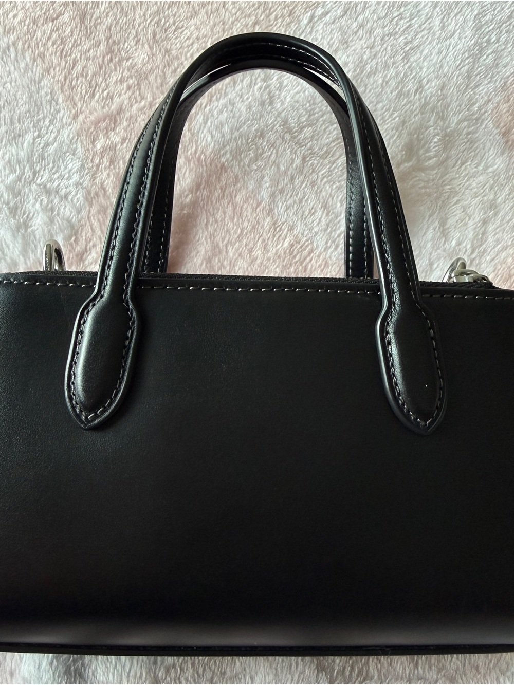Coach Black Mini Leather Satchel Crossbody NWOT   Silver hardware. - Picture 5 of 8